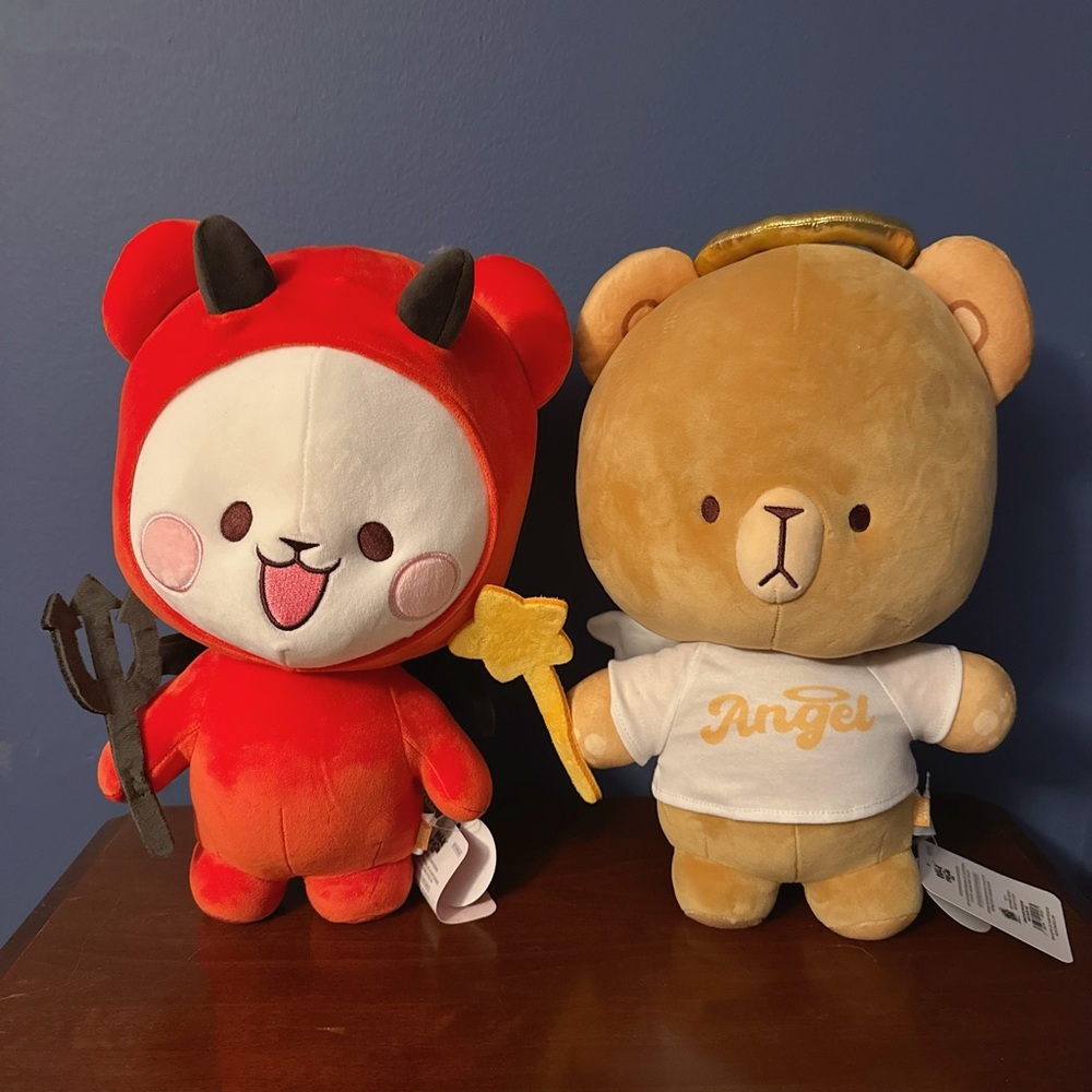 RARE NWT 2x Milk Mocha Bear Devil Milk & Angel Mocha 14IN Round1 Exclusive